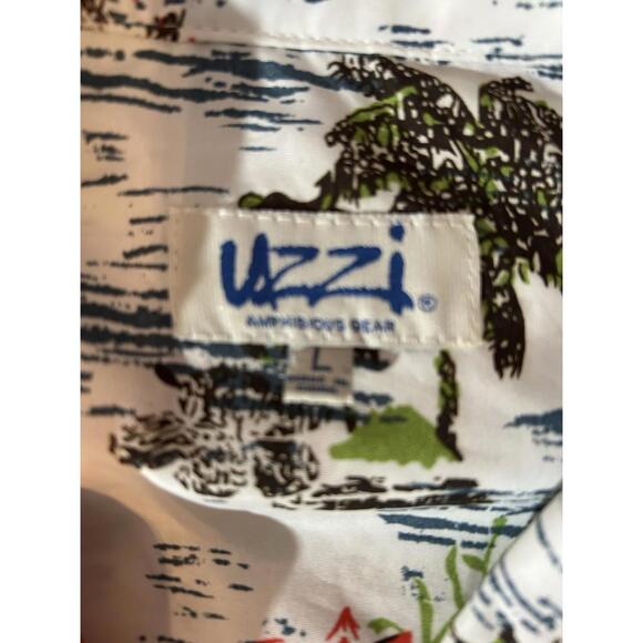 Uzzi Amphibious Gear Hawaiian Shirt Mens Large Flowers Palm Trees - Picture 3 of 6